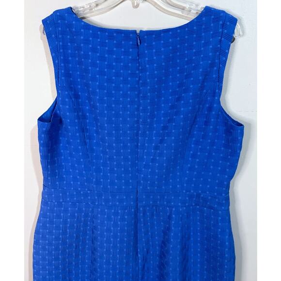 Talbots Cobalt Blue Basketweave Jacquard Sheath Dress Size 16 NWT - Picture 8 of 9